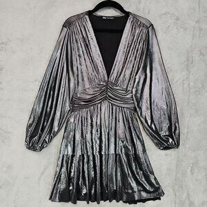 Zara Metallic Silver Mini Dress
